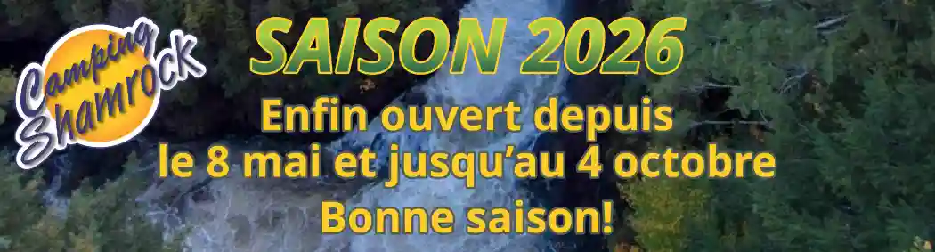 ouverture Camping Shamrock 2026