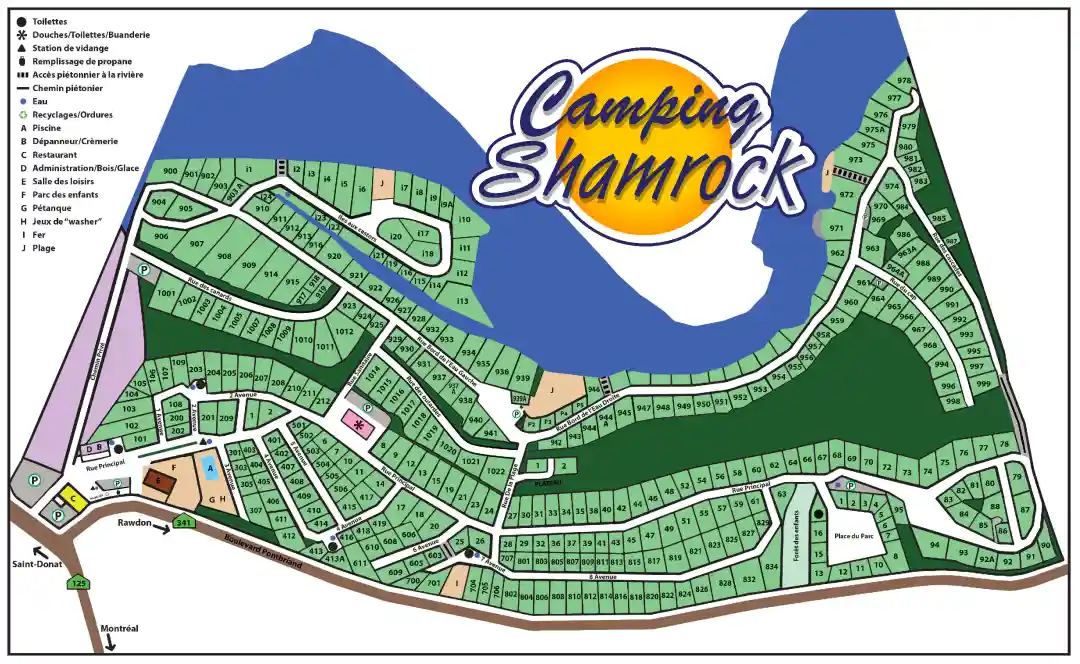 Plan du site Camping Shamrock 2023